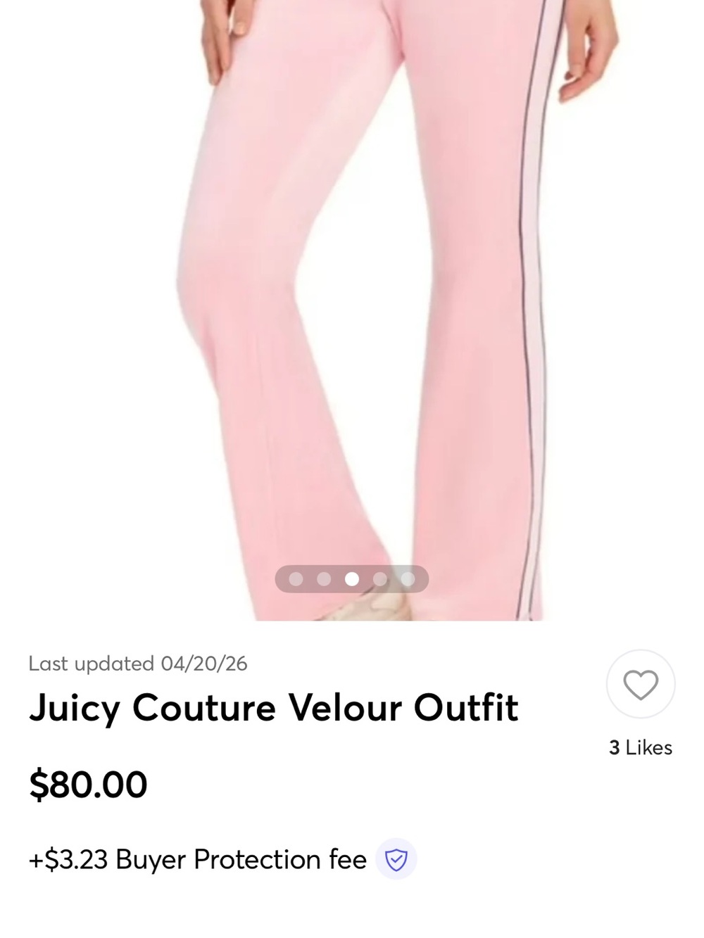 NWT Juicy Couture Pink ‘Juicy Anyone?’cotton velour zip ip jacket &pant set. - Picture 10 of 13